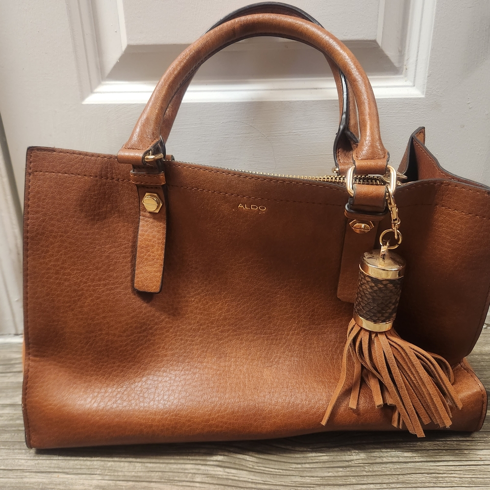 Aldo Brown Leather Tote Bag